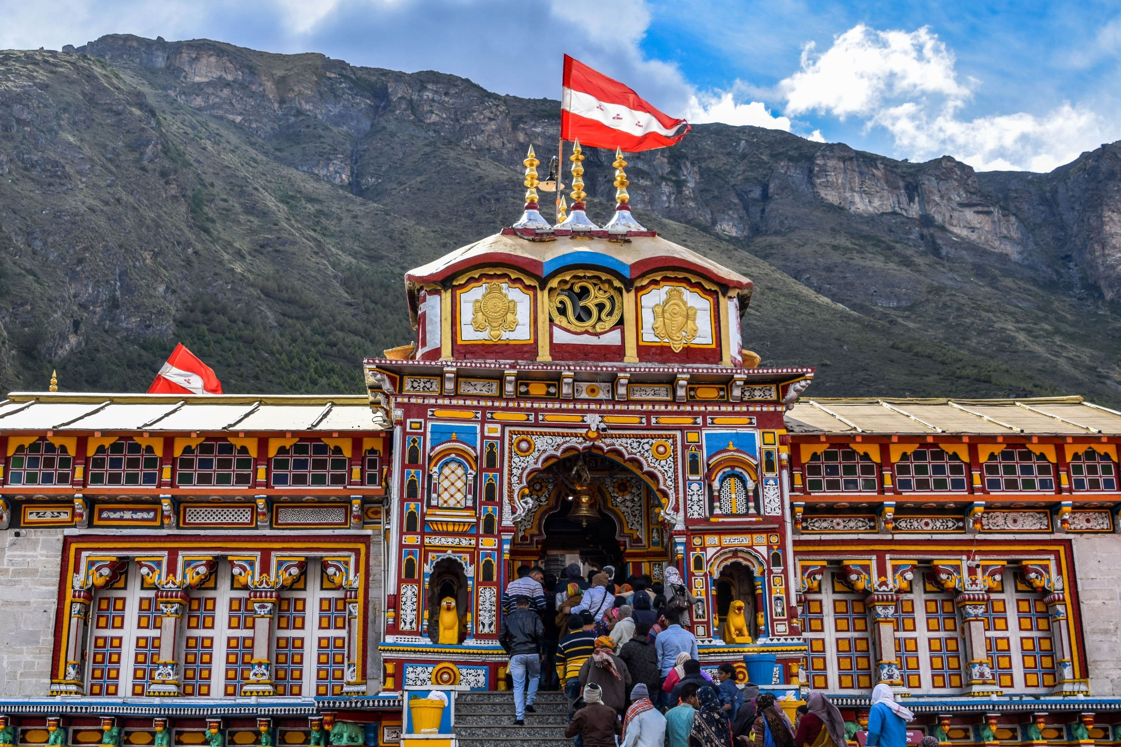Badrinath temple in the mountains