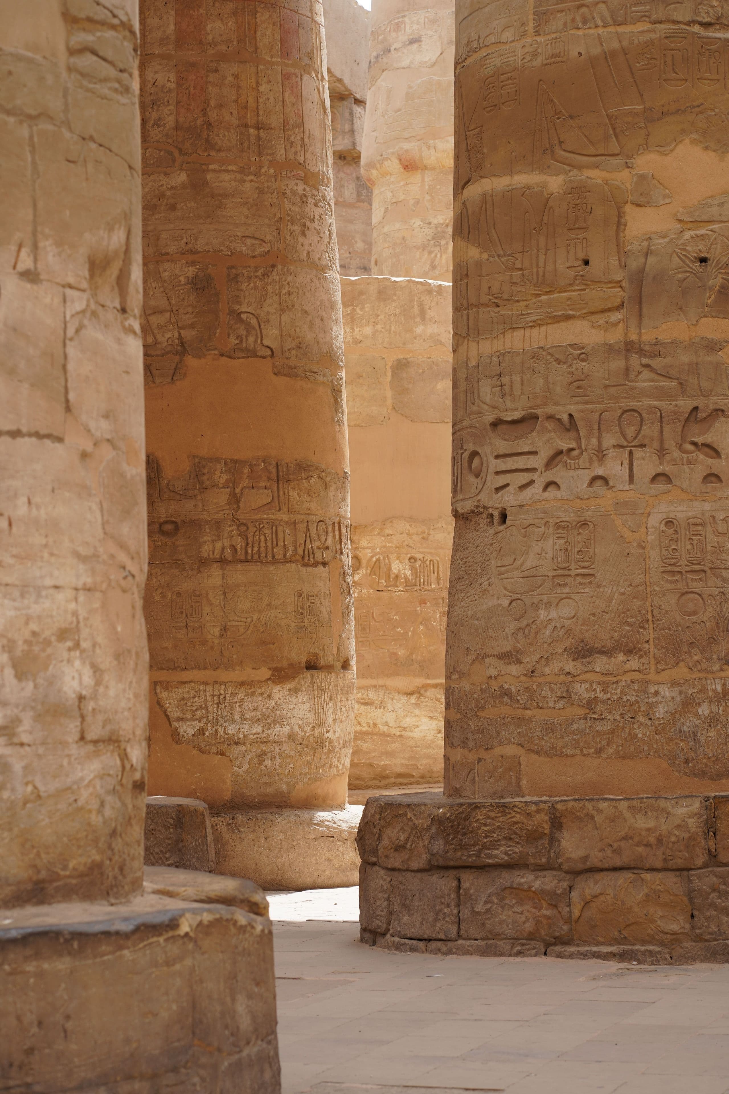 Hieroglyph columns at a Luxor temple