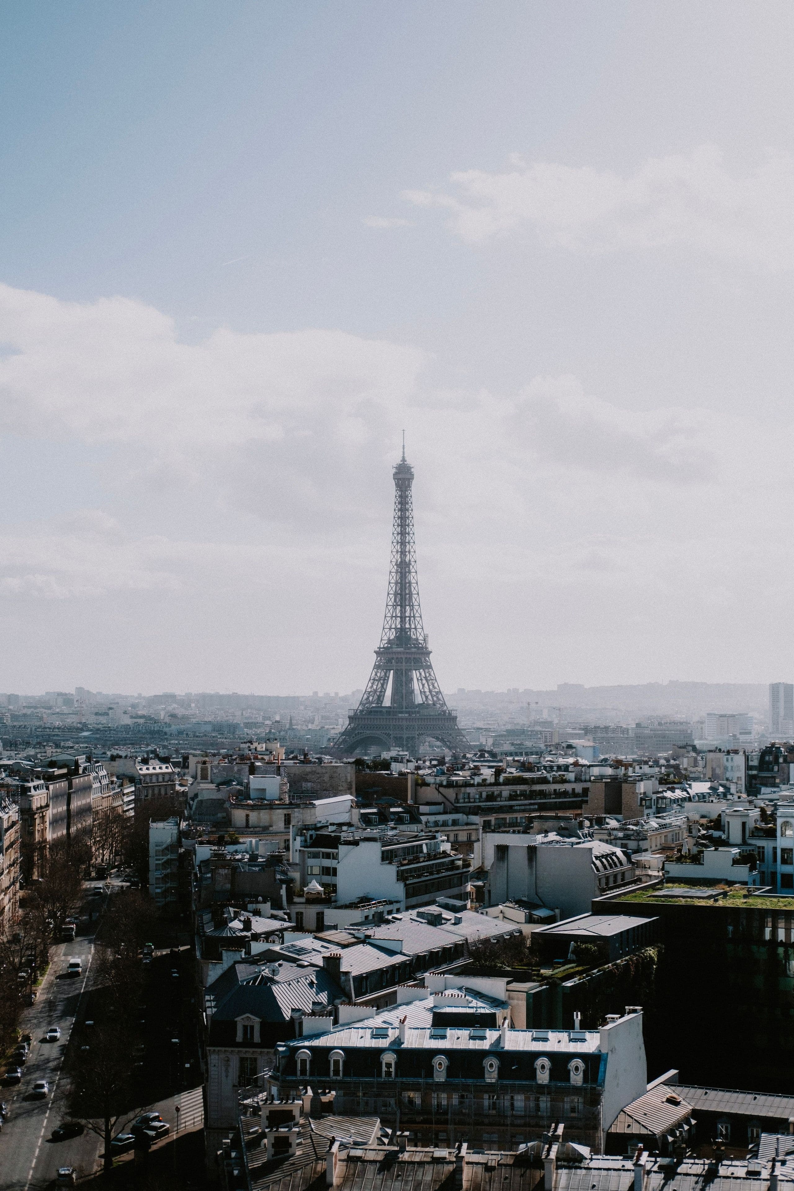 The Eiffel Tower over the Paris rooftops