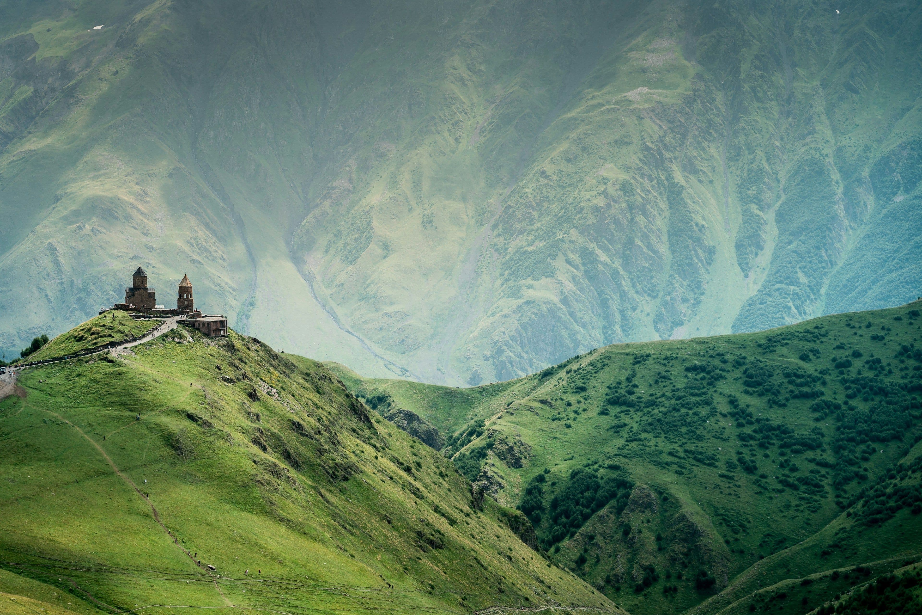 A Chapel Alone Beneath Mount Kazbek