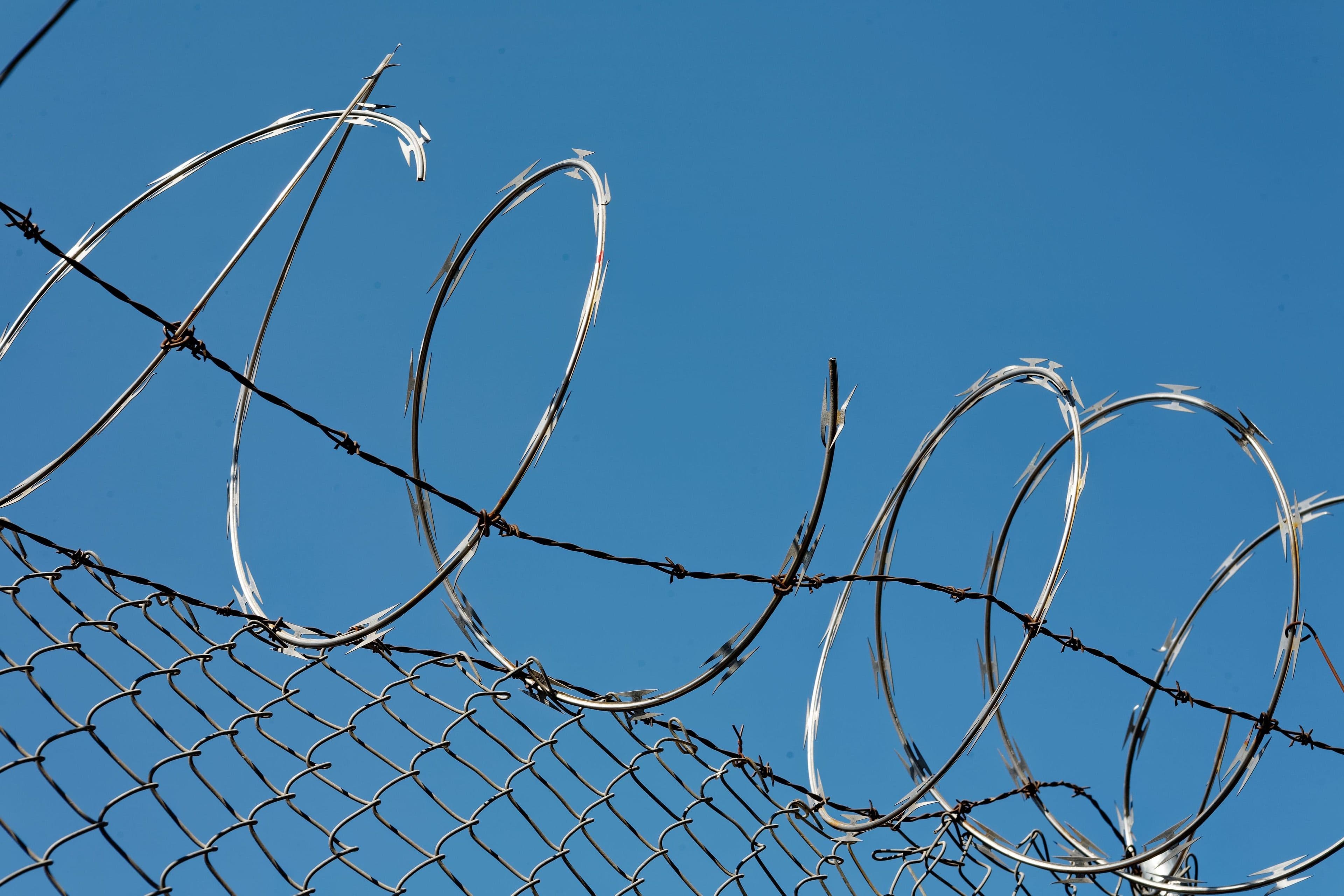 Razor-wire fence at the Korean Demilitarized Zone