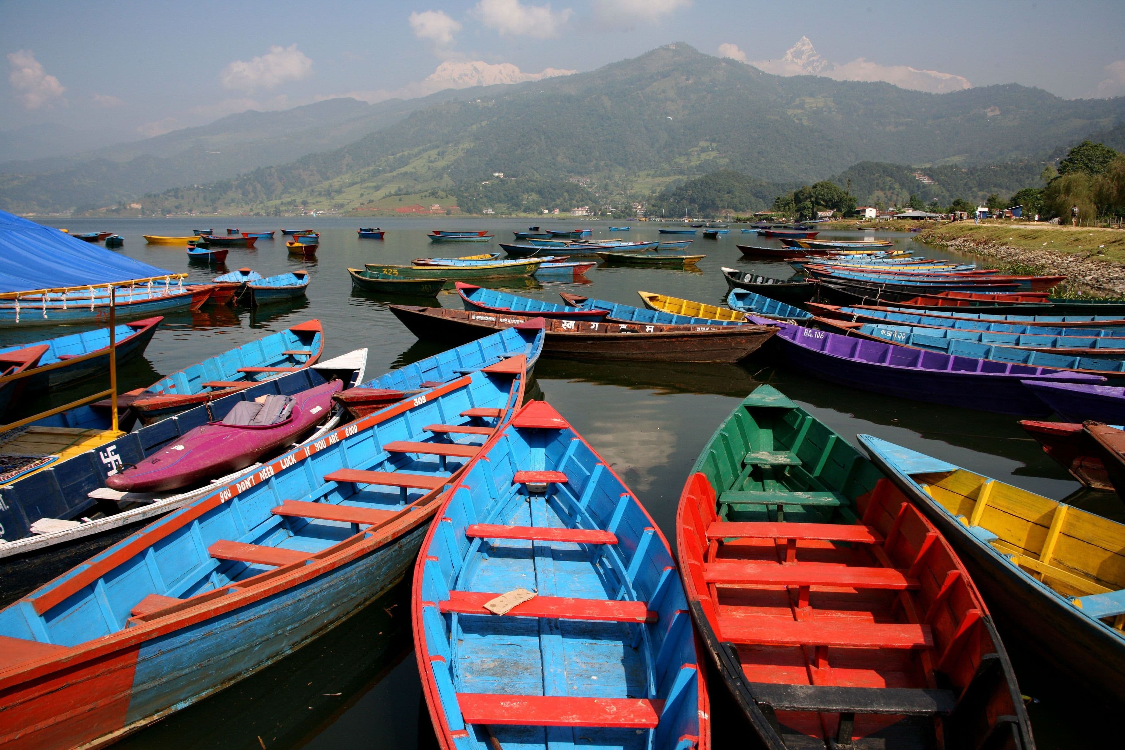 Boats on Phewa Lake, Pokhara