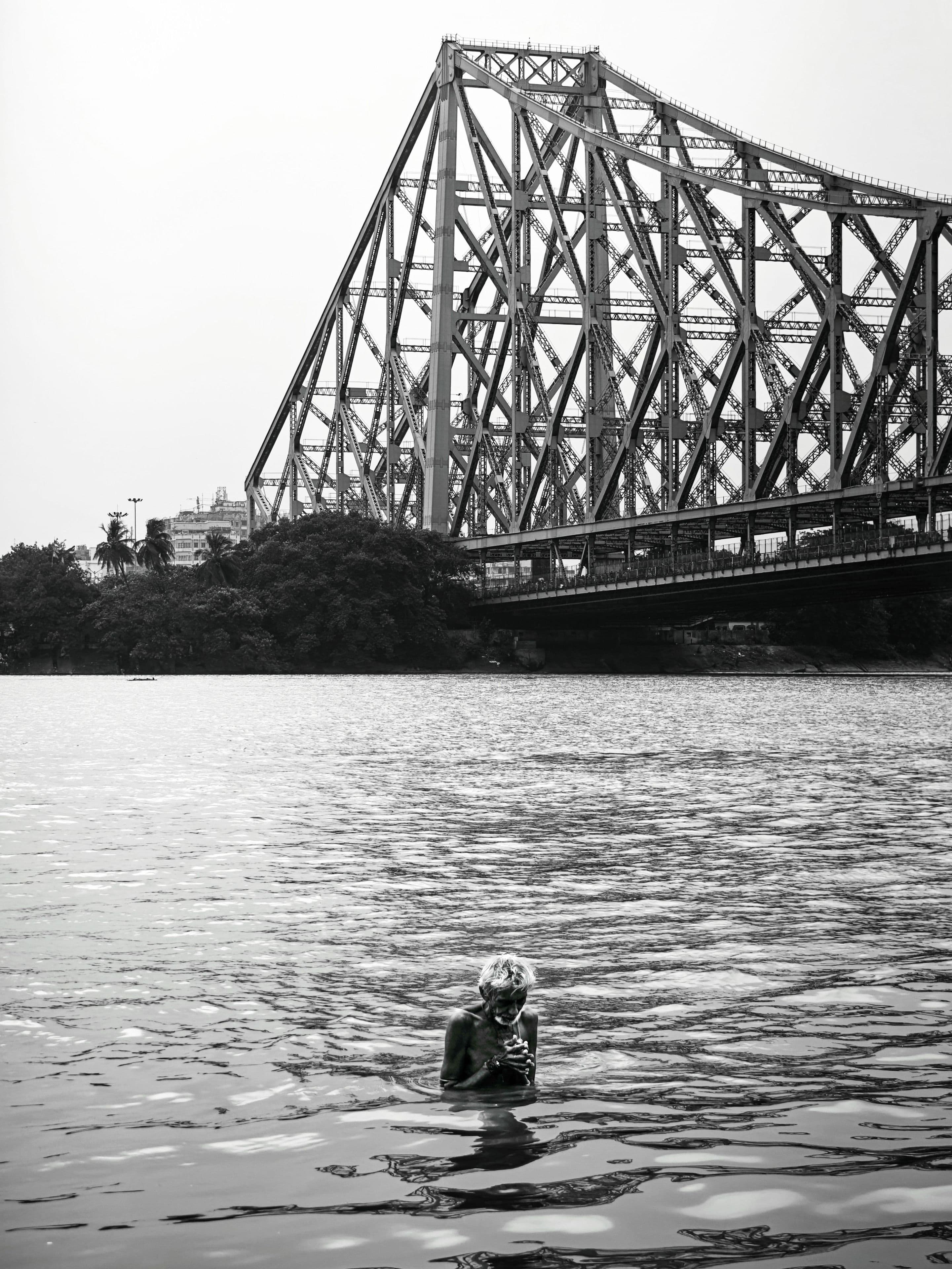 The Howrah Bridge over the Hooghly, Kolkata