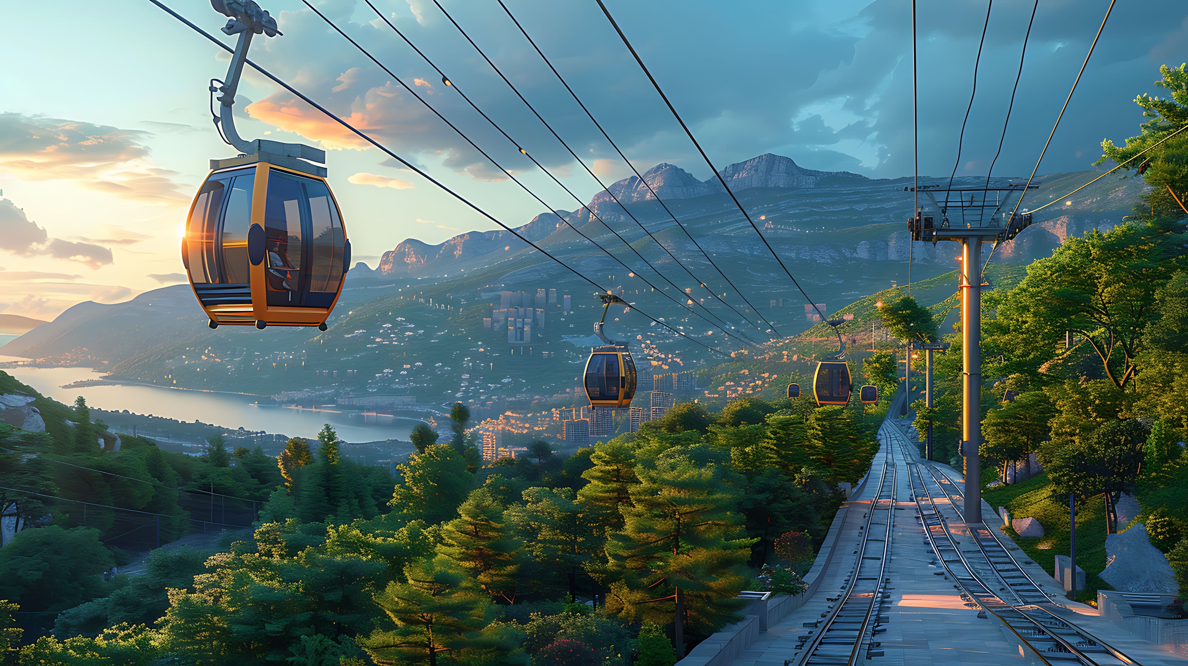 Cable Car to Kongdoori, With the Pir Panjal Behind It