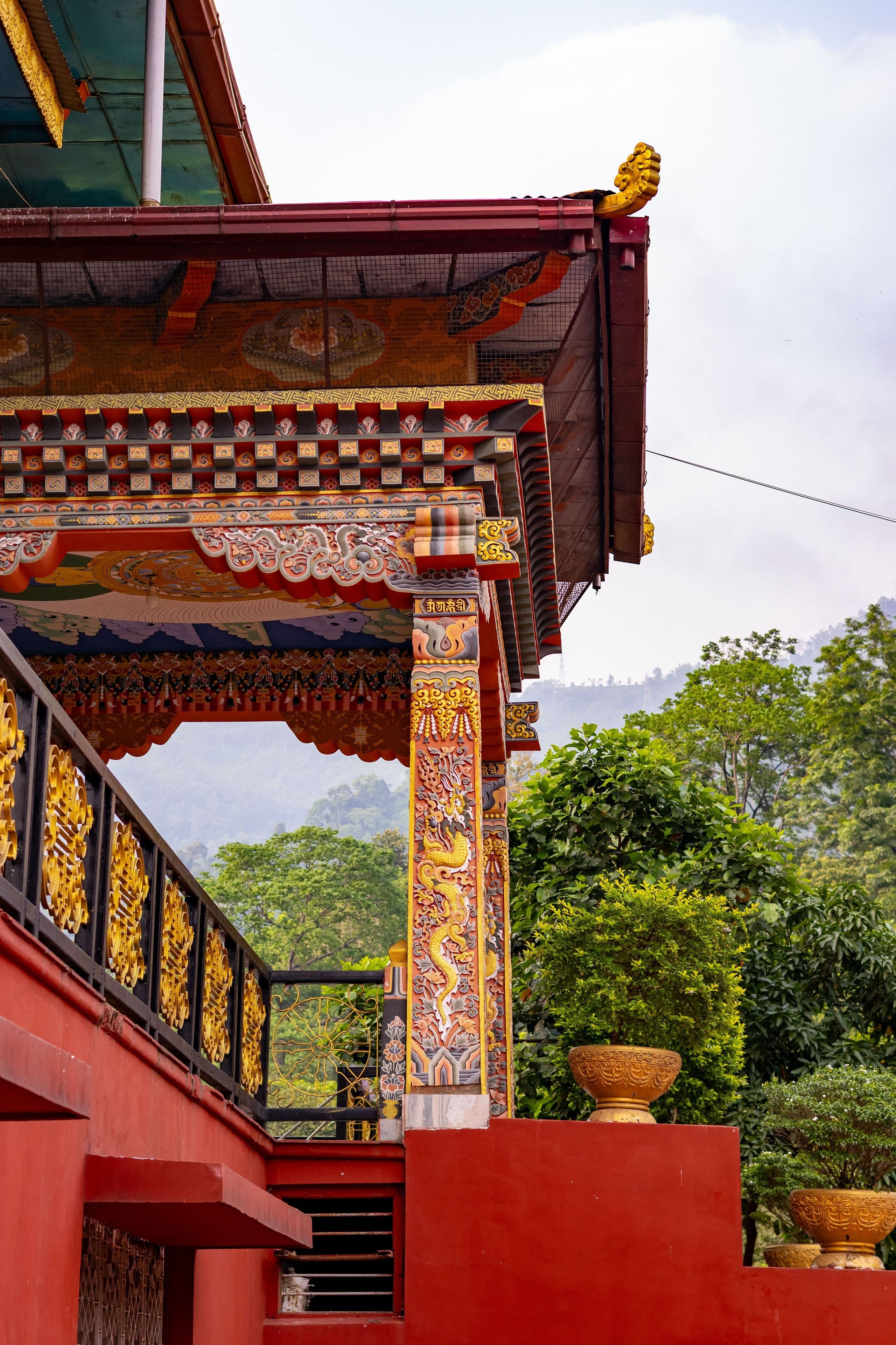 An ornate Bhutanese gateway at Phuentsholing, the border town
