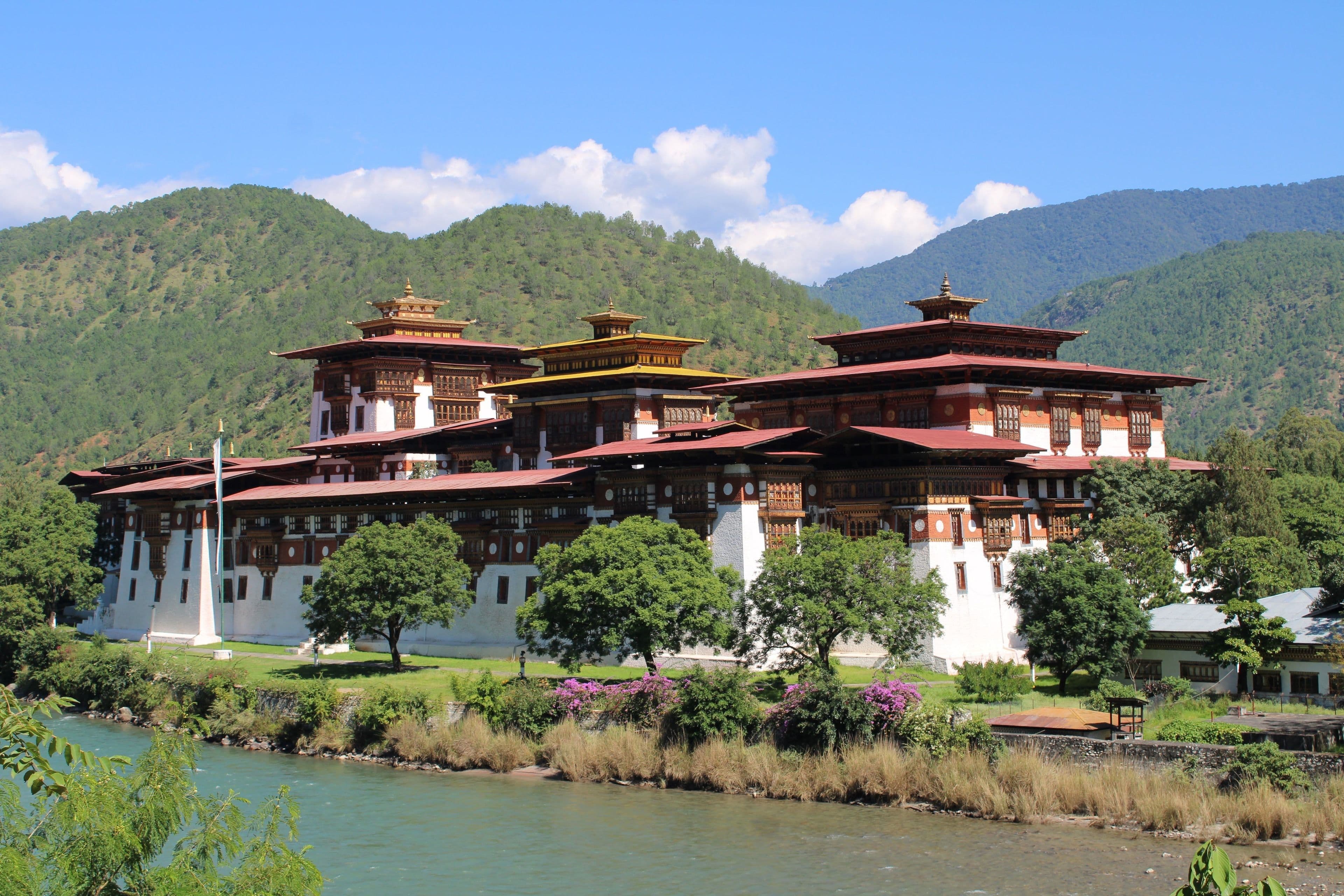 Punakha Dzong beside the river, Bhutan