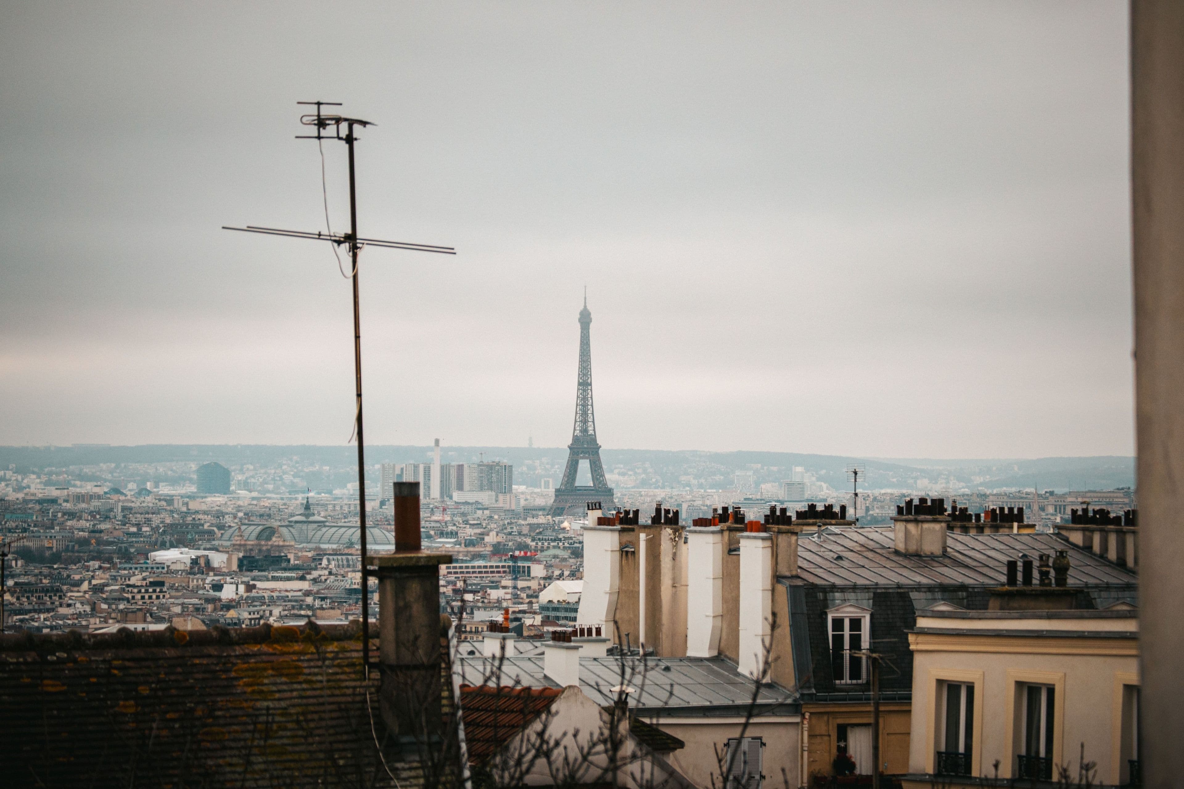 The Paris skyline with the Eiffel Tower