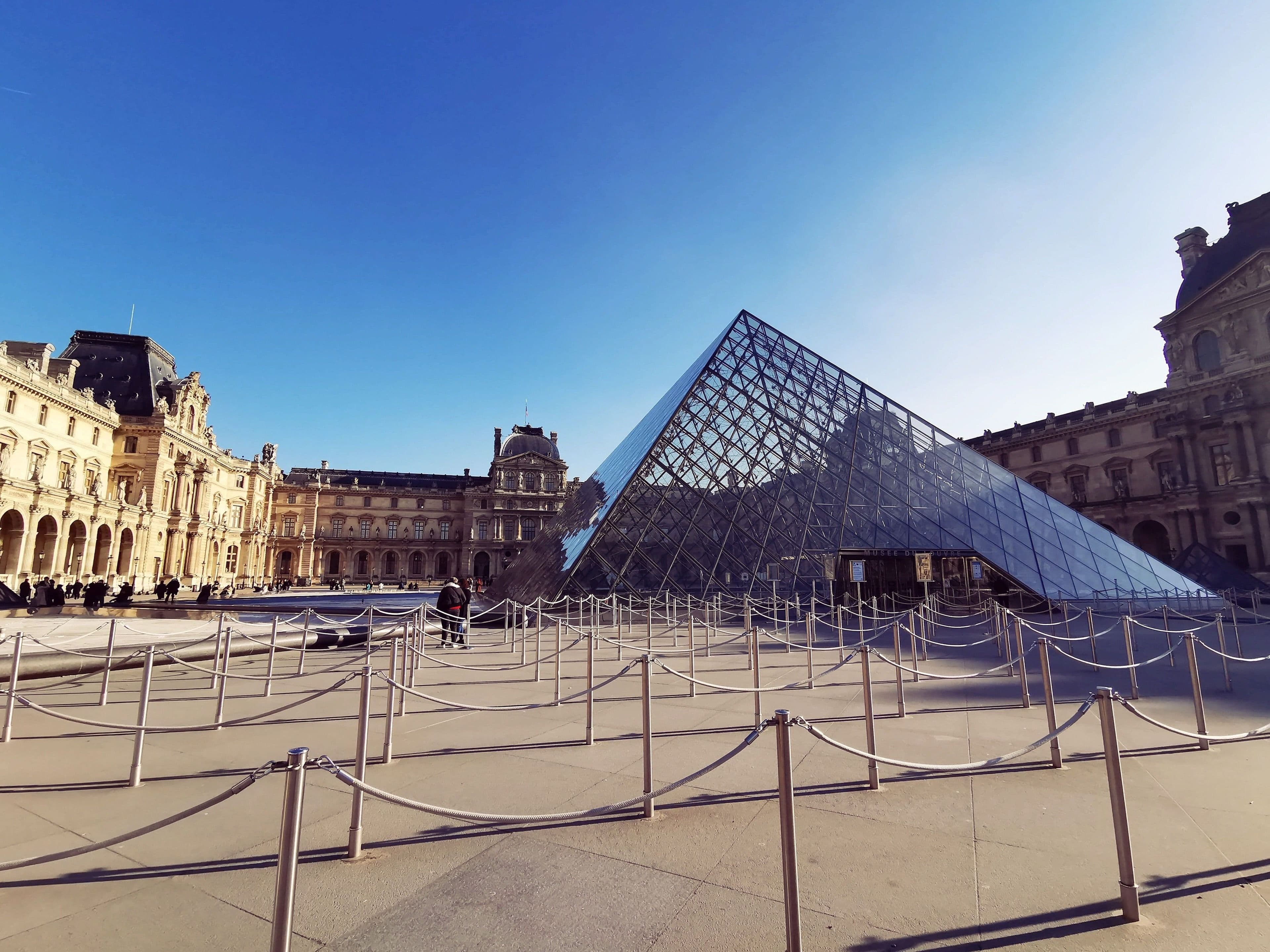 The glass pyramid of the Louvre, Paris