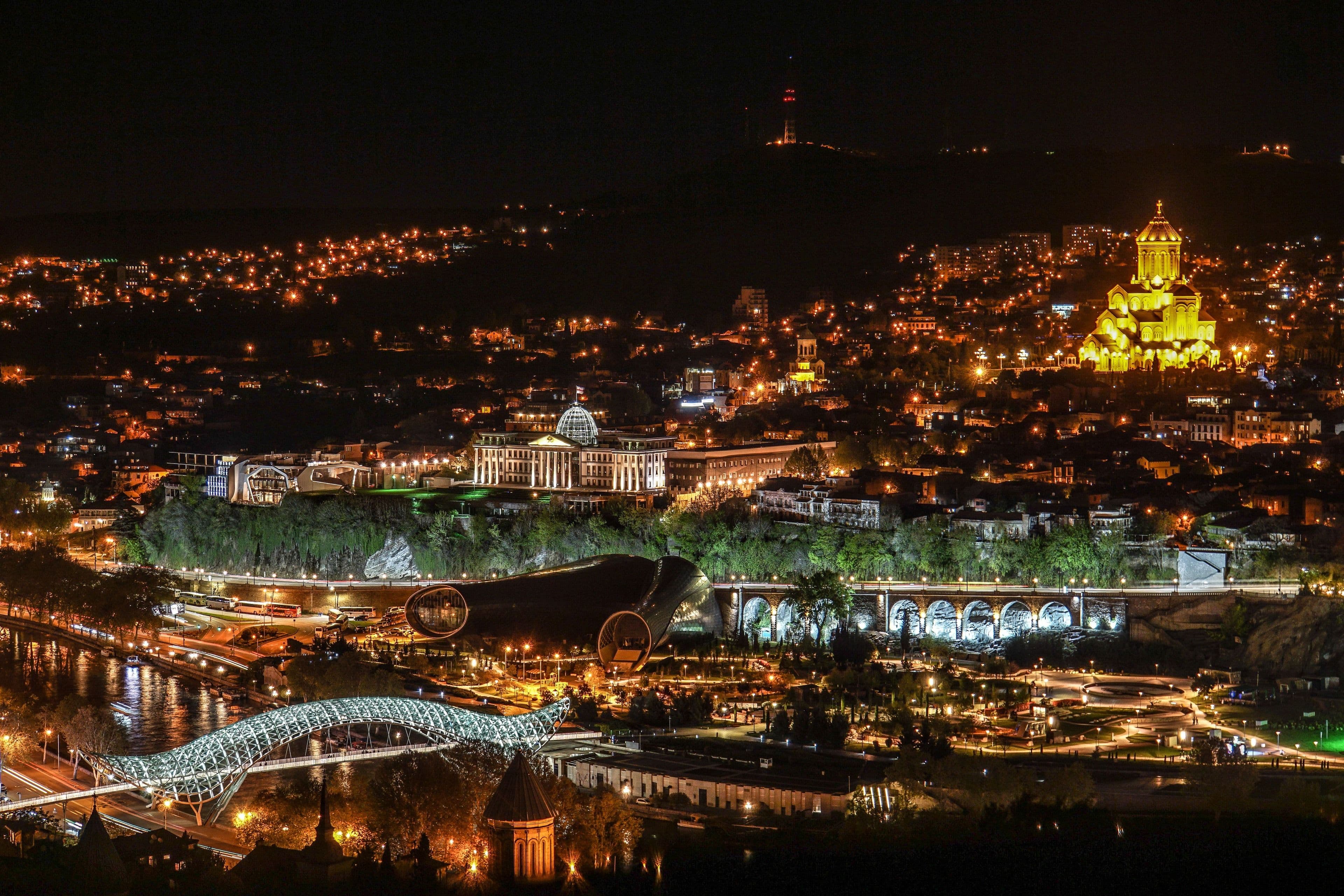 Tbilisi old town at night, Georgia