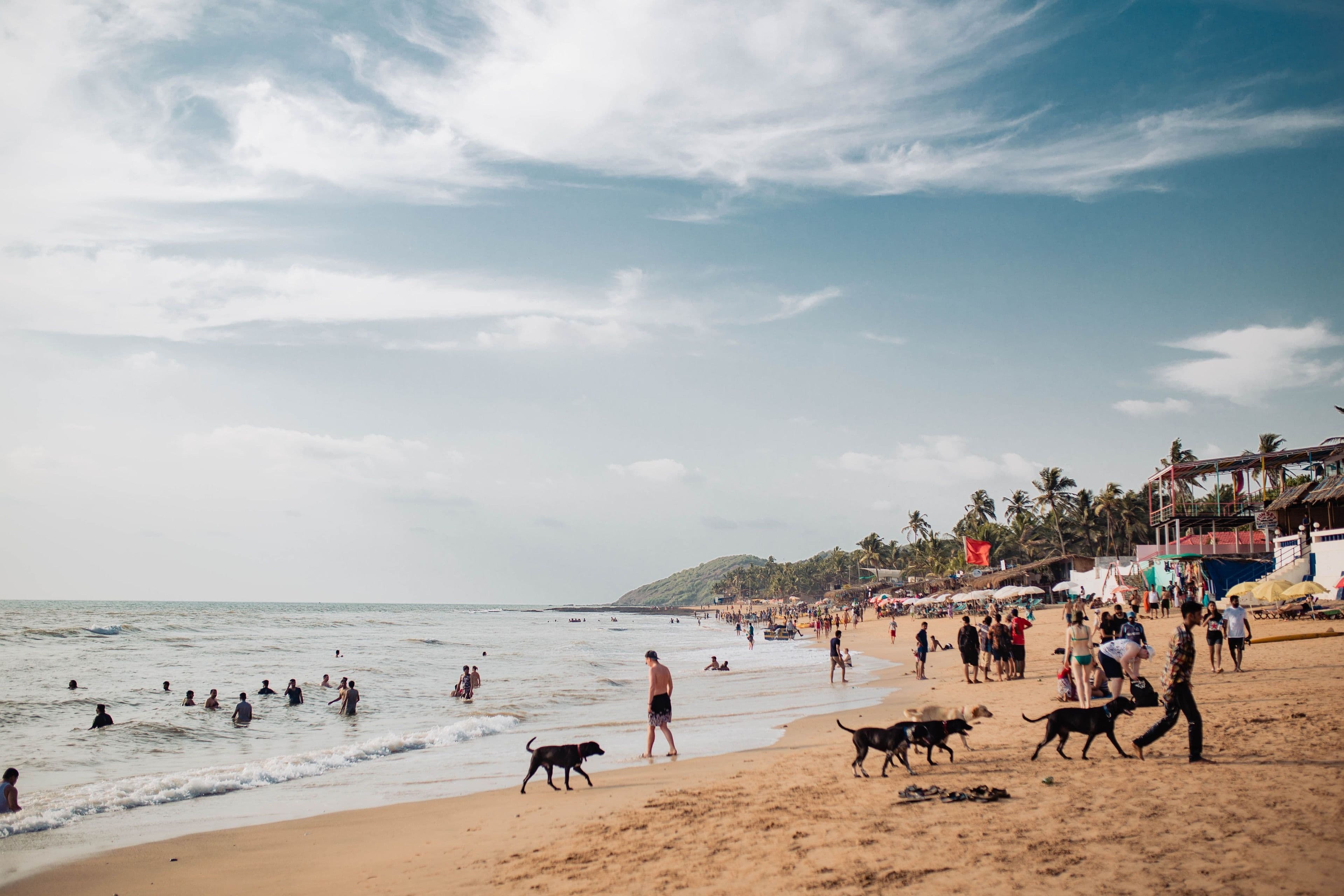 A lively North Goa beach