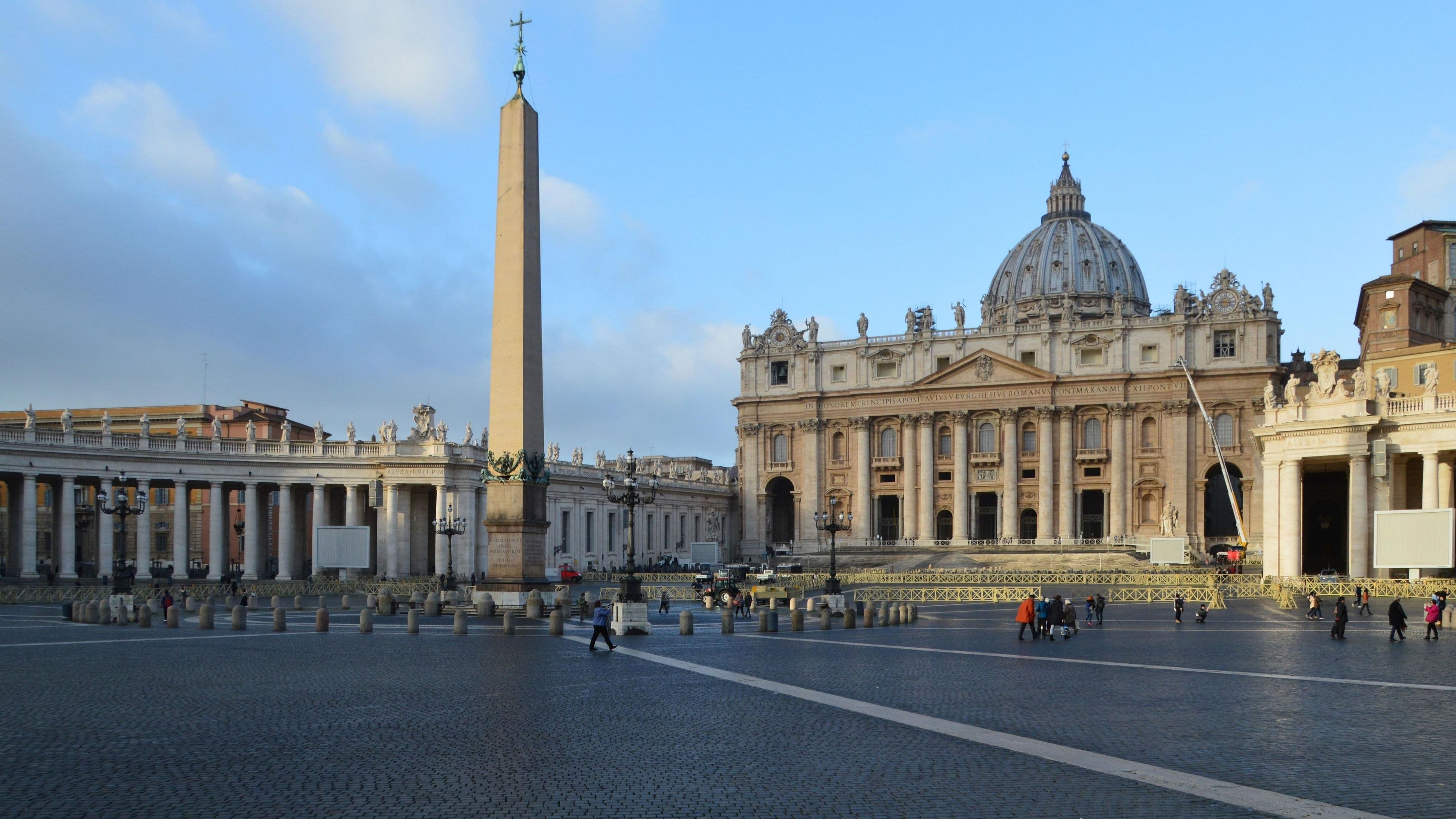 St Peter's Square with the obelisk and colonnade, Vatican City