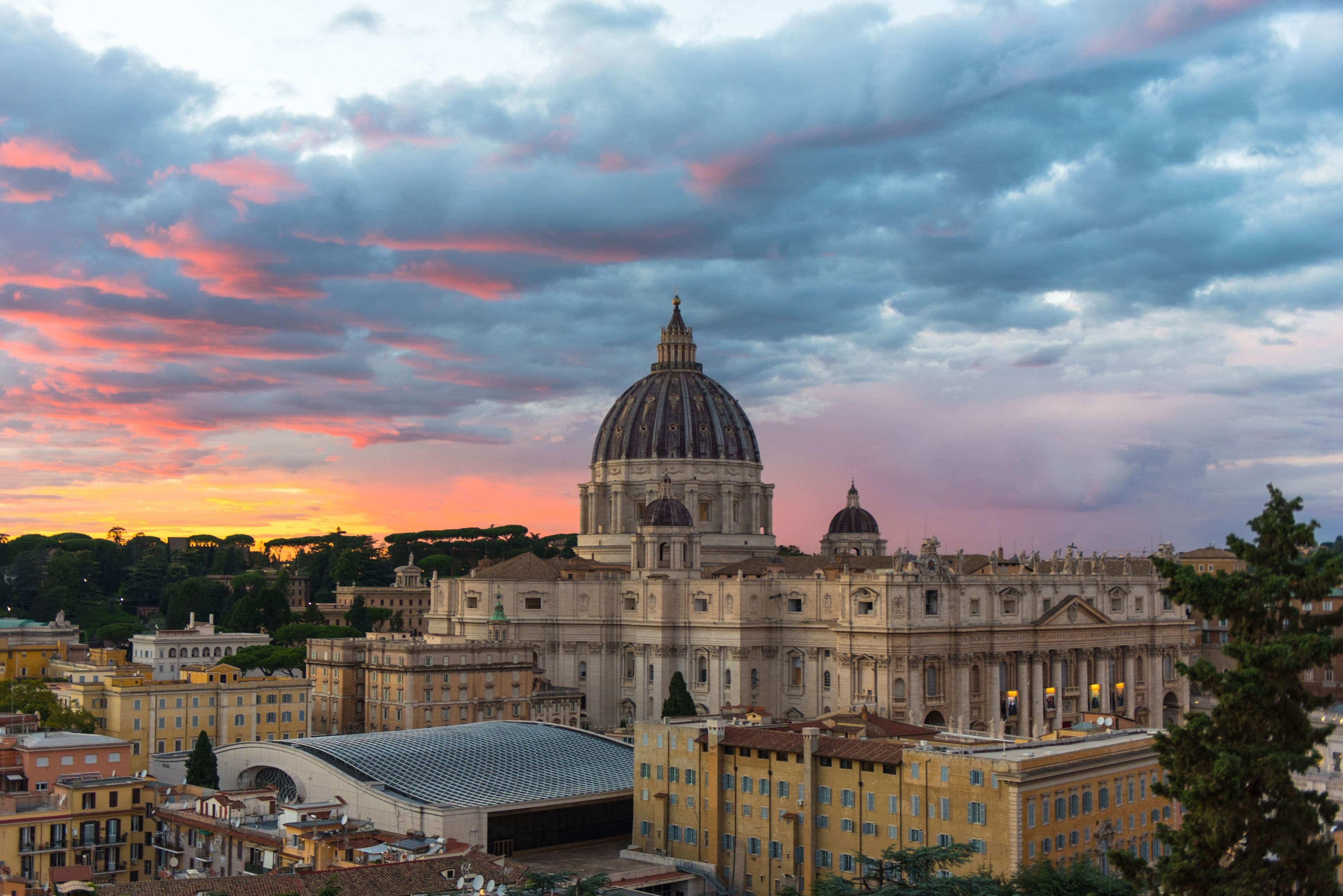 St Peter's Basilica at sunset, Vatican City