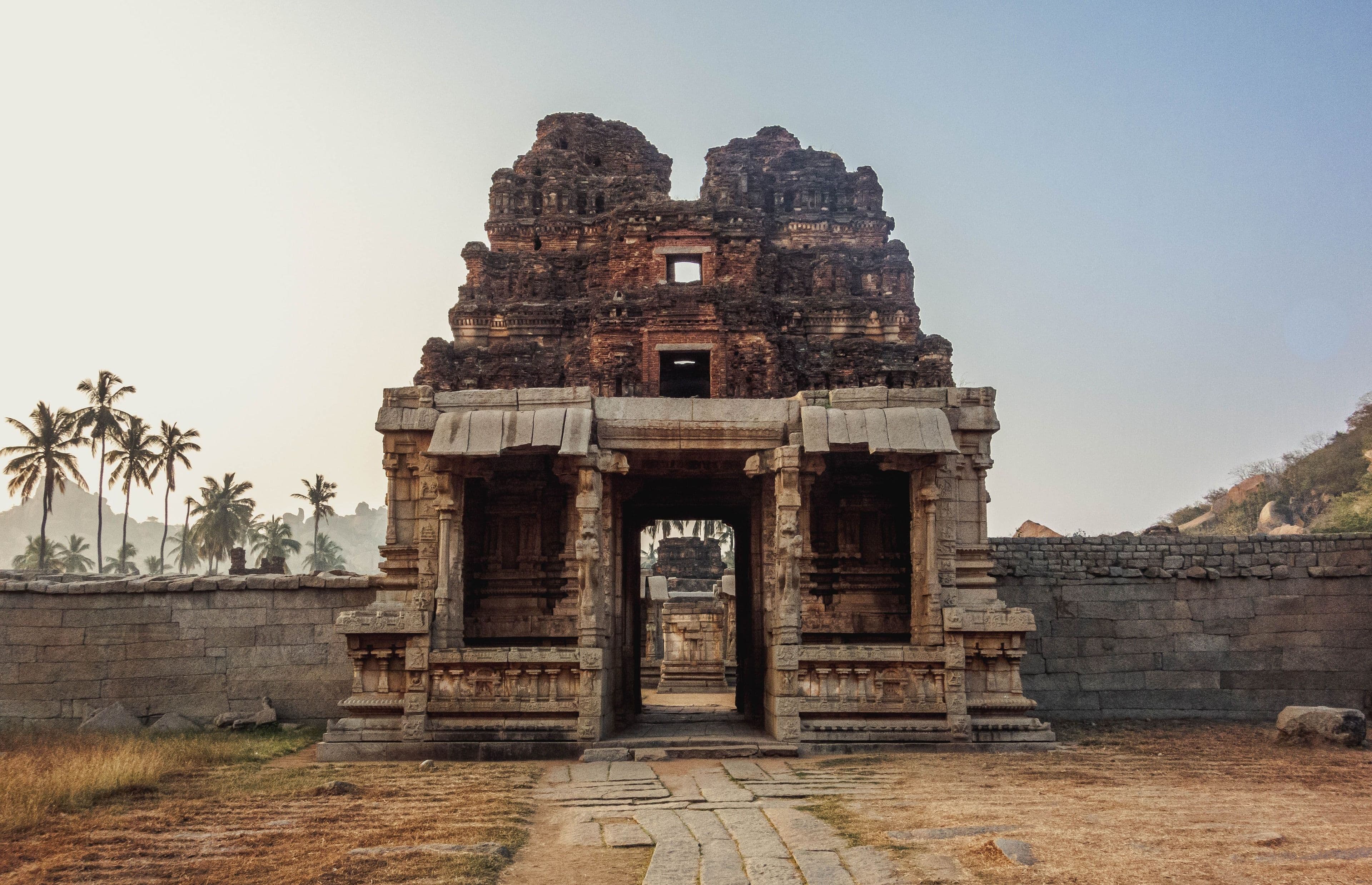 Ancient temple ruins at Hampi