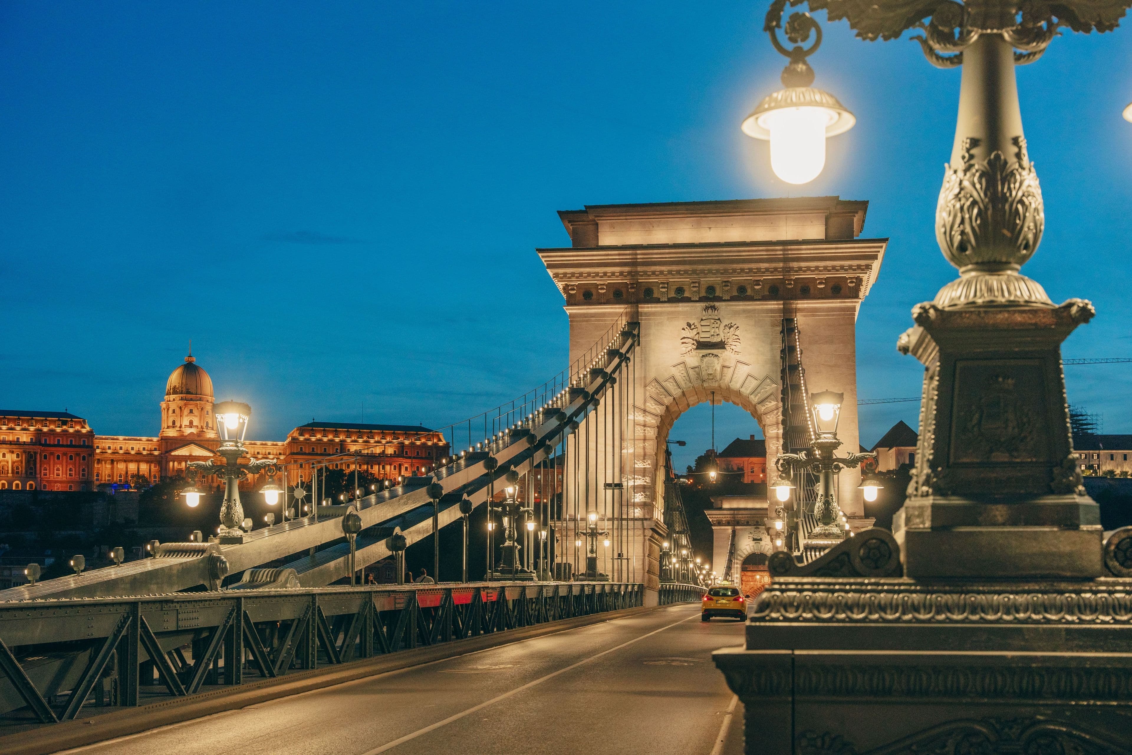 The Chain Bridge and Buda Castle at night, Budapest