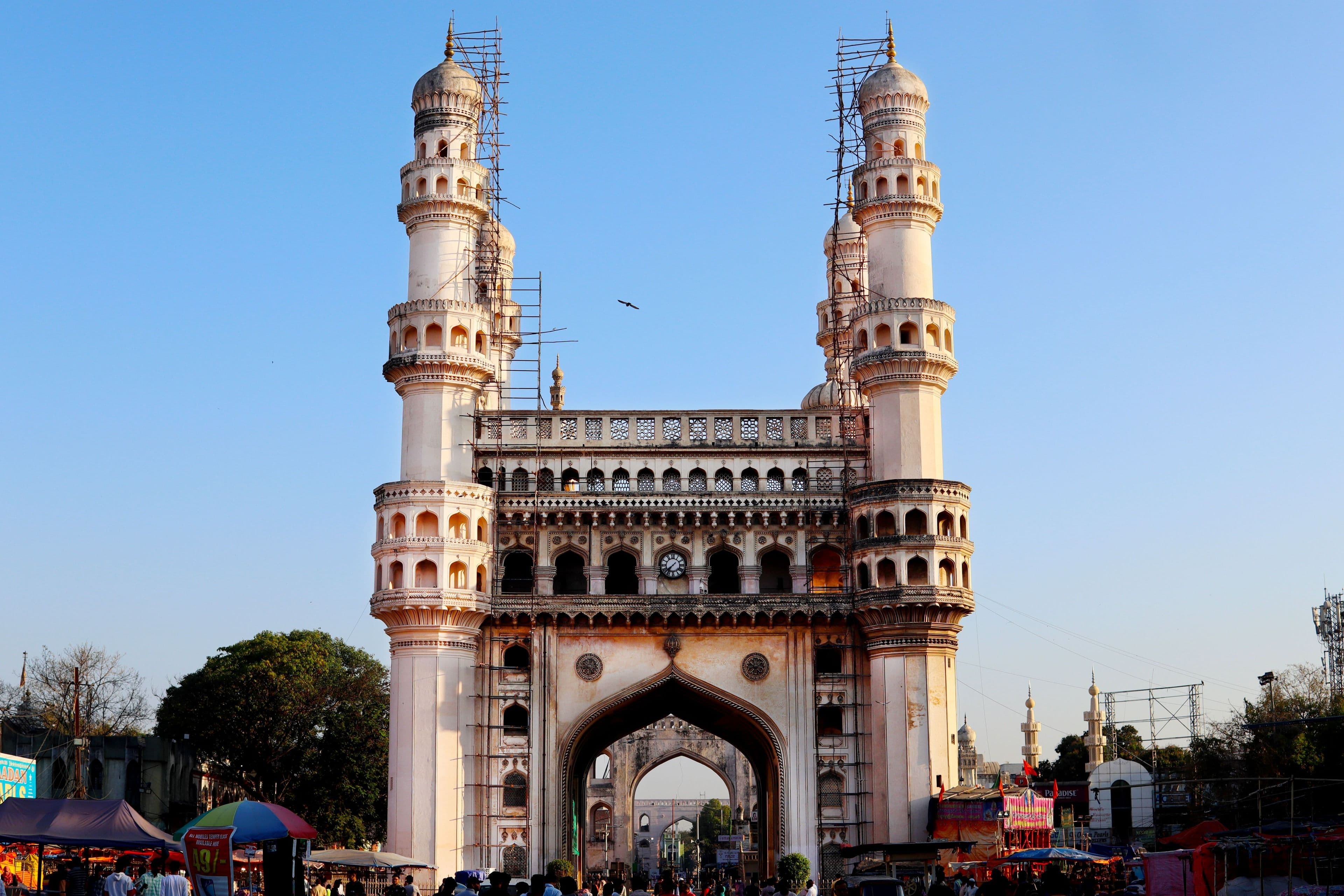 The Charminar lit at night