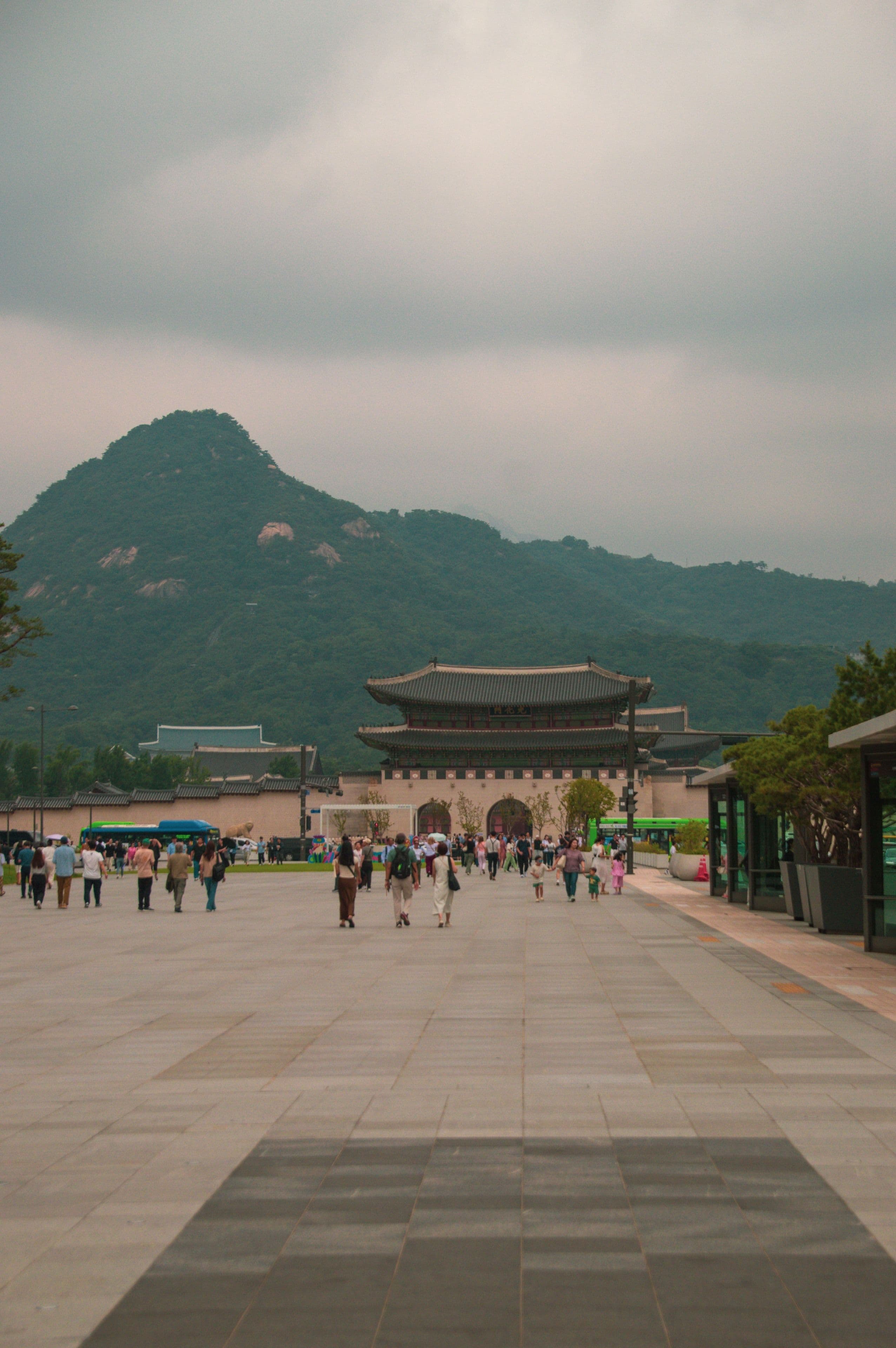 Gyeongbokgung Palace with a mountain backdrop, Seoul