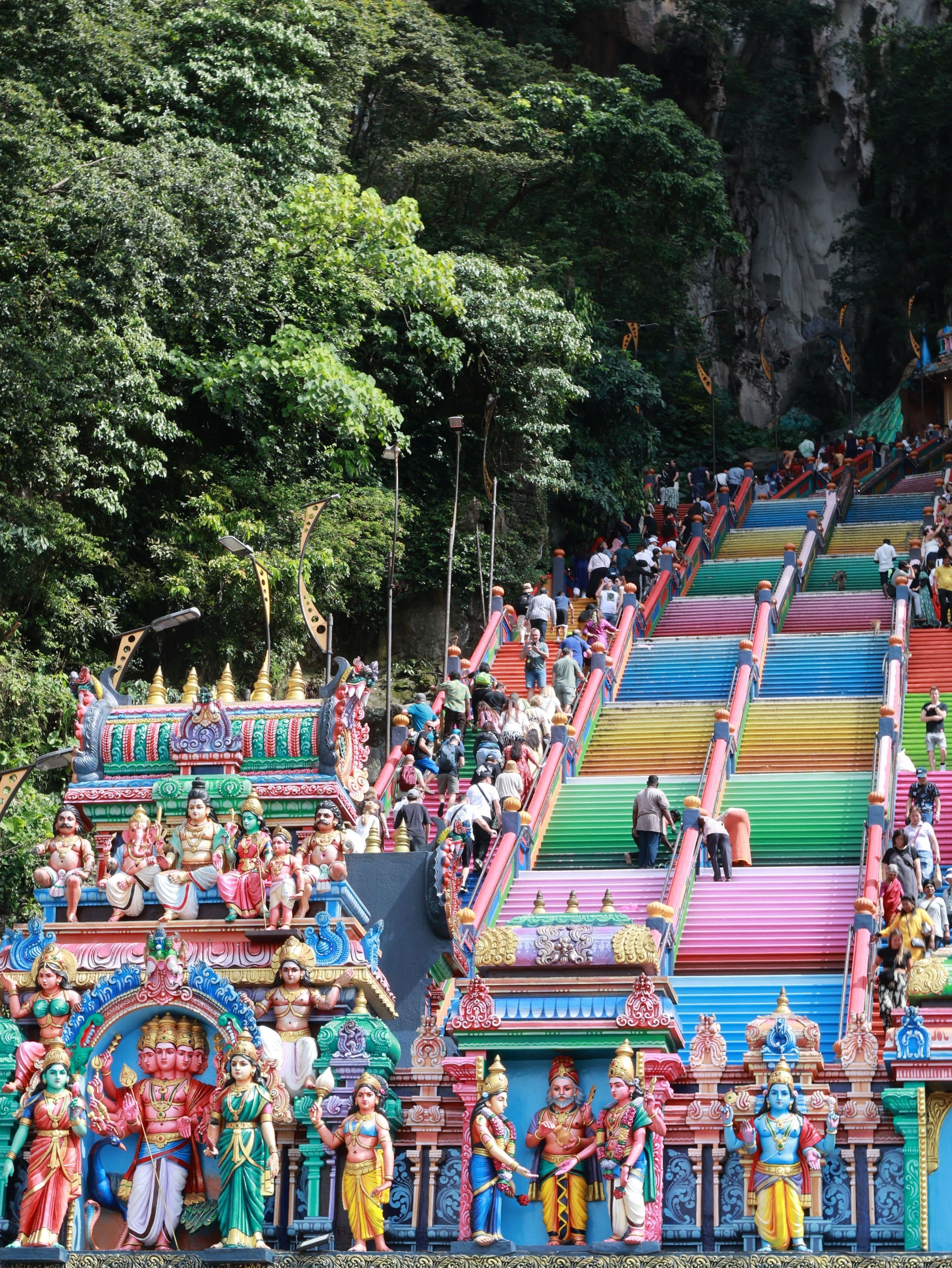 The colourful staircase at Batu Caves