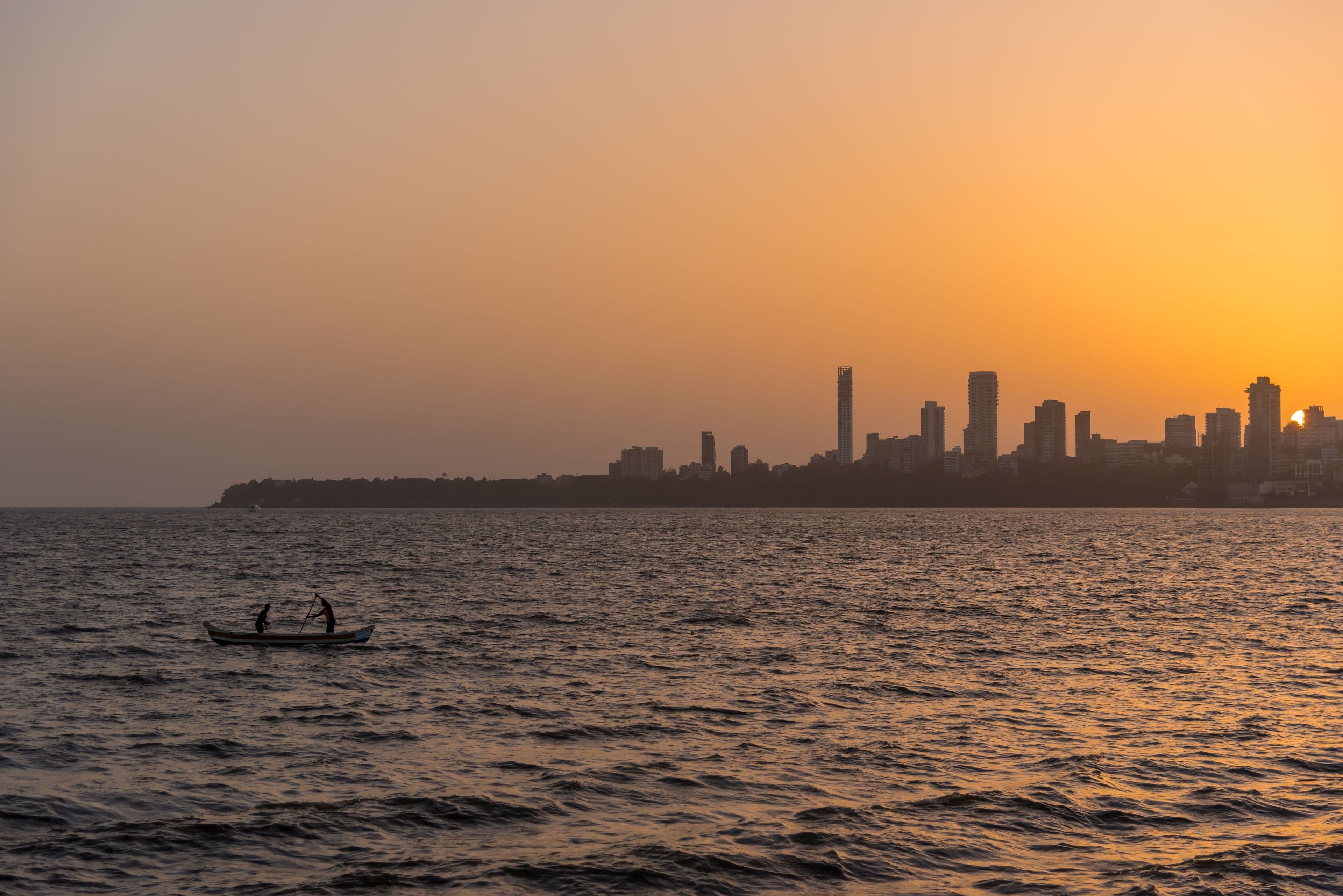 The Mumbai skyline at dusk