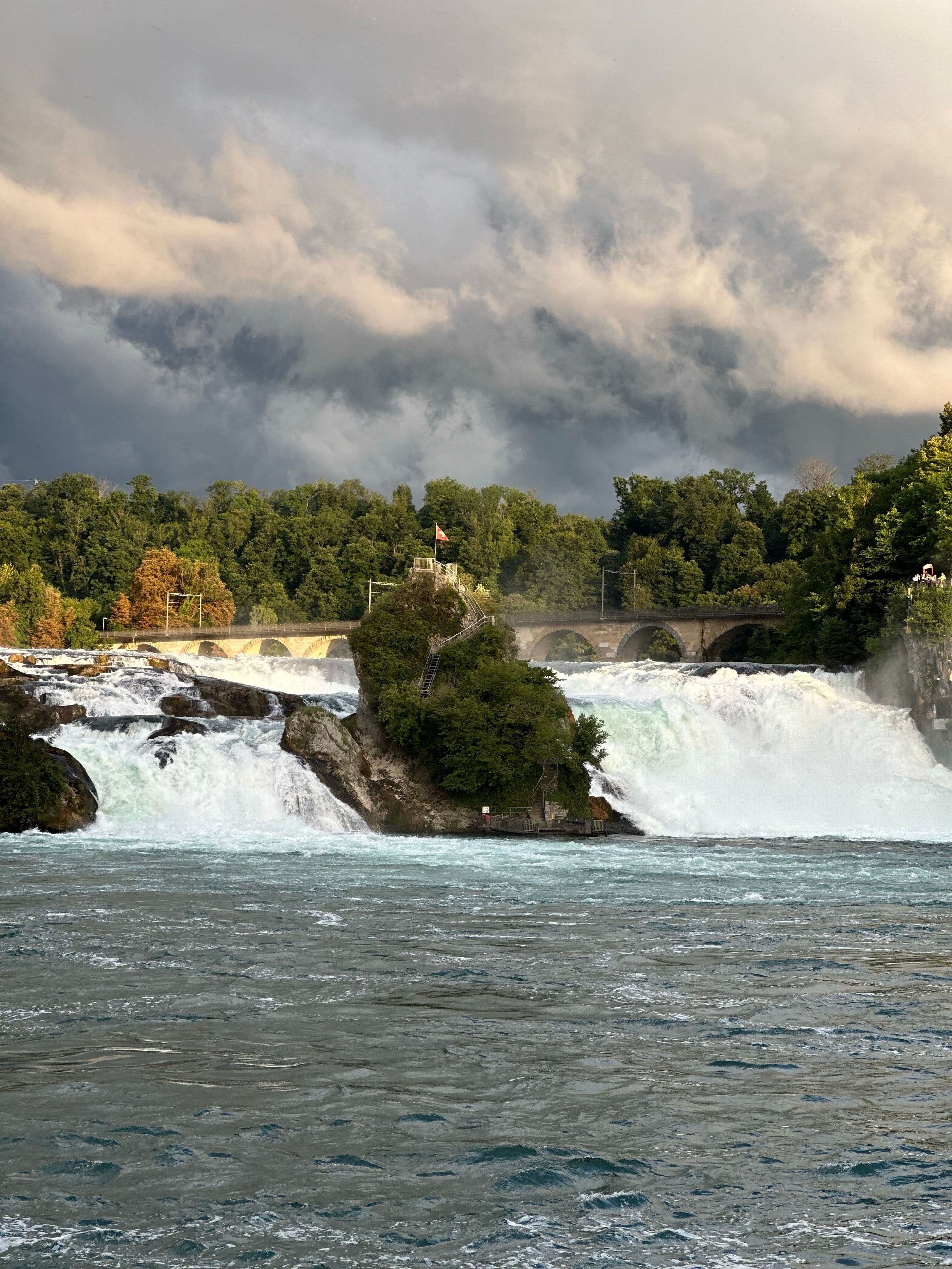 The Rhine Falls at Schaffhausen, Europe's largest waterfall